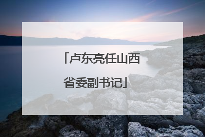 卢东亮任山西省委副书记
