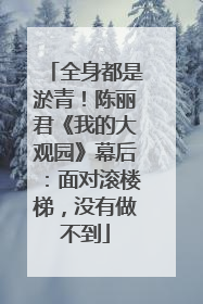 全身都是淤青！陈丽君《我的大观园》幕后：面对滚楼梯，没有做不到