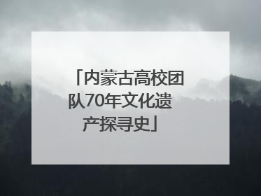 内蒙古高校团队70年文化遗产探寻史
