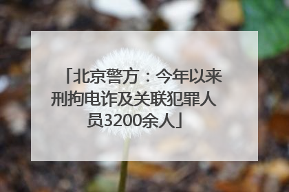 北京警方：今年以来刑拘电诈及关联犯罪人员3200余人