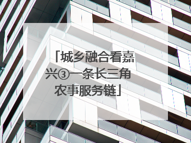 城乡融合看嘉兴③一条长三角农事服务链