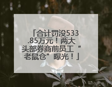 合计罚没533.85万元！两大头部券商前员工“老鼠仓”曝光！