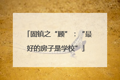 固镇之“顾”：“最好的房子是学校”