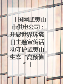 国网武夷山市供电公司：开展世界环境日主题宣传活动守护武夷山生态“高颜值”