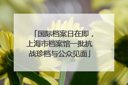 国际档案日在即，上海市档案馆一批抗战珍档与公众见面