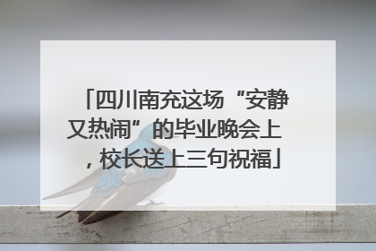 四川南充这场“安静又热闹”的毕业晚会上，校长送上三句祝福