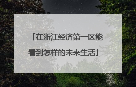 在浙江经济第一区能看到怎样的未来生活