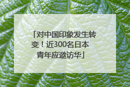 对中国印象发生转变！近300名日本青年应邀访华