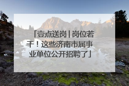 壹点送岗│岗位若干！这些济南市属事业单位公开招聘了