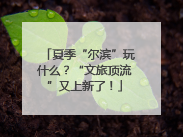 夏季“尔滨”玩什么？“文旅顶流”又上新了！