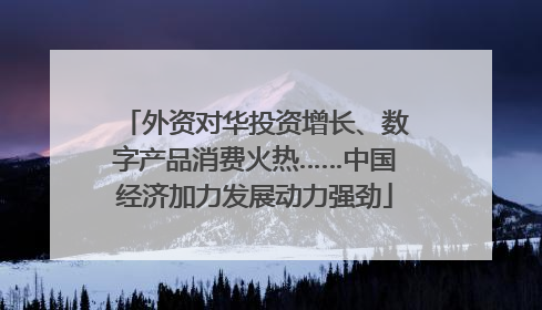 外资对华投资增长、数字产品消费火热……中国经济加力发展动力强劲