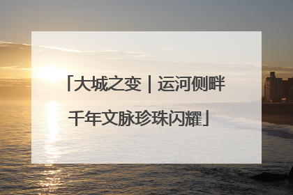 大城之变｜运河侧畔 千年文脉珍珠闪耀