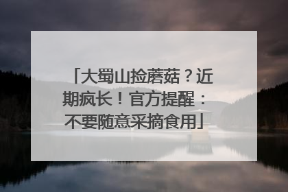 大蜀山捡蘑菇？近期疯长！官方提醒：不要随意采摘食用