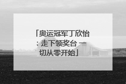 奥运冠军丁欣怡：走下领奖台 一切从零开始