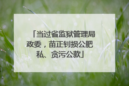 当过省监狱管理局政委，苗正钊损公肥私、贪污公款