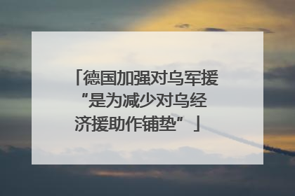 德国加强对乌军援 “是为减少对乌经济援助作铺垫”