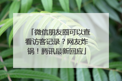 微信朋友圈可以查看访客记录？网友炸锅！腾讯最新回应