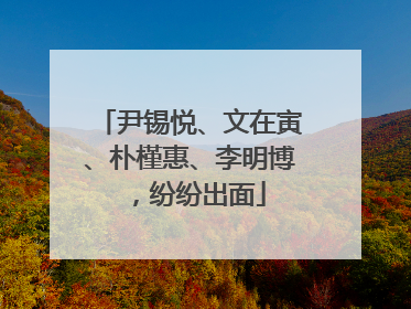 尹锡悦、文在寅、朴槿惠、李明博，纷纷出面