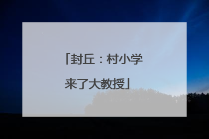 封丘：村小学来了大教授