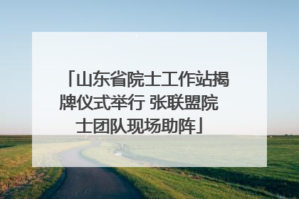 山东省院士工作站揭牌仪式举行 张联盟院士团队现场助阵