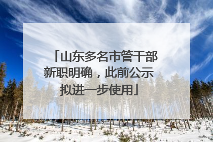 山东多名市管干部新职明确，此前公示拟进一步使用