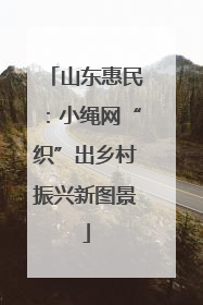 山东惠民：小绳网“织”出乡村振兴新图景