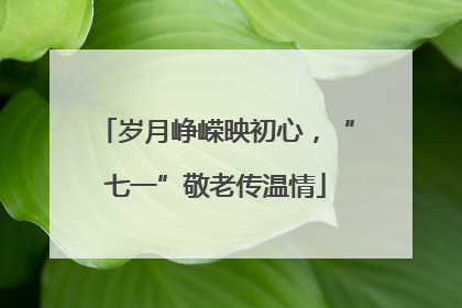 岁月峥嵘映初心，“七一”敬老传温情