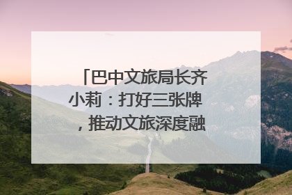 巴中文旅局长齐小莉：打好三张牌，推动文旅深度融合｜文旅局长说