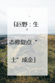 巨野：生态修复点“土”成金