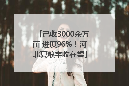 已收3000余万亩 进度96%！河北夏粮丰收在望