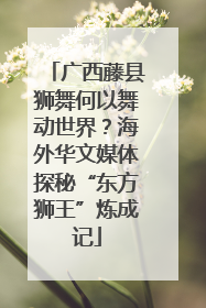 广西藤县狮舞何以舞动世界？海外华文媒体探秘“东方狮王”炼成记