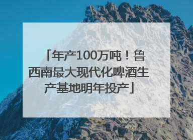 年产100万吨！鲁西南最大现代化啤酒生产基地明年投产