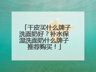 干皮买什么牌子洗面奶好？补水保湿洗面奶什么牌子推荐购买！