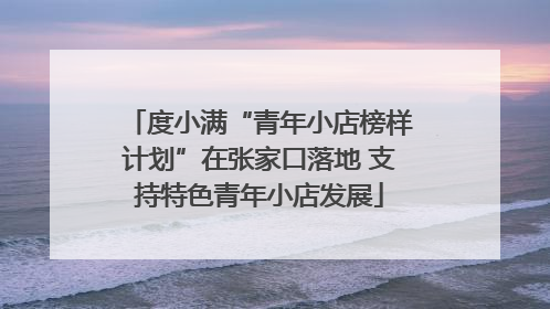 度小满“青年小店榜样计划”在张家口落地 支持特色青年小店发展