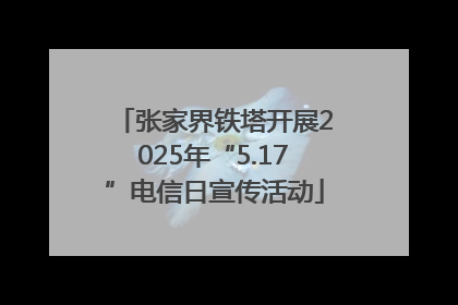 张家界铁塔开展2025年“5.17”电信日宣传活动