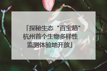 探秘生态“百宝箱” 杭州首个生物多样性监测体验地开放