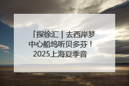 探徐汇｜去西岸梦中心船坞听贝多芬！2025上海夏季音乐节公布节目阵容