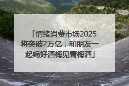 情绪消费市场2025将突破2万亿，和朋友一起喝好酒梅见青梅酒