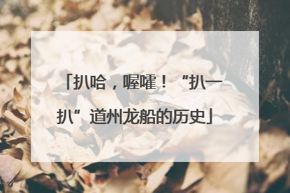 扒哈，喔嚯！“扒一扒”道州龙船的历史
