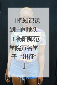 把知识送到田间地头！衡阳师范学院万名学子“出征”