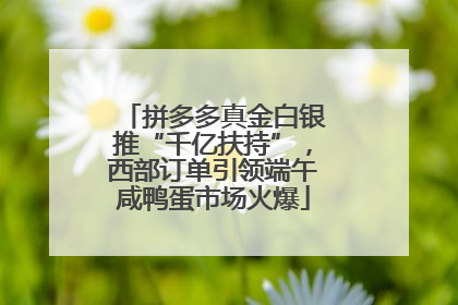 拼多多真金白银推“千亿扶持”，西部订单引领端午咸鸭蛋市场火爆