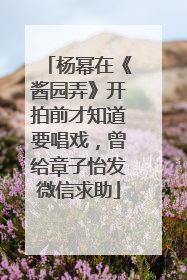 杨幂在《酱园弄》开拍前才知道要唱戏，曾给章子怡发微信求助