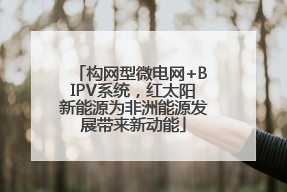 构网型微电网+BIPV系统，红太阳新能源为非洲能源发展带来新动能