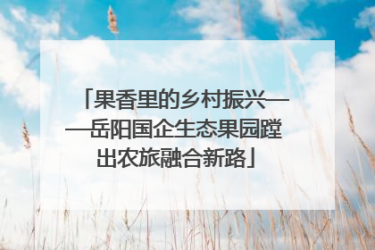果香里的乡村振兴——岳阳国企生态果园蹚出农旅融合新路