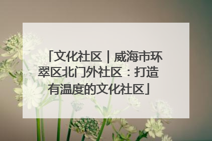 文化社区｜威海市环翠区北门外社区：打造有温度的文化社区