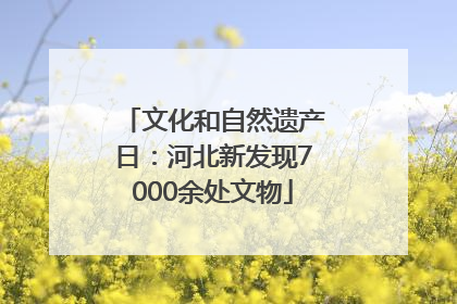 文化和自然遗产日：河北新发现7000余处文物