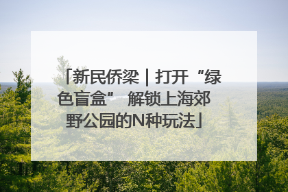 新民侨梁｜打开“绿色盲盒” 解锁上海郊野公园的N种玩法