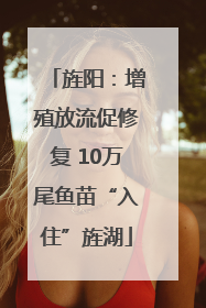 旌阳：增殖放流促修复 10万尾鱼苗“入住”旌湖