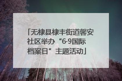 无棣县棣丰街道馨安社区举办“6·9国际档案日”主题活动
