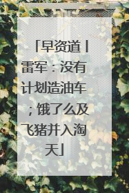 早资道丨雷军：没有计划造油车；饿了么及飞猪并入淘天